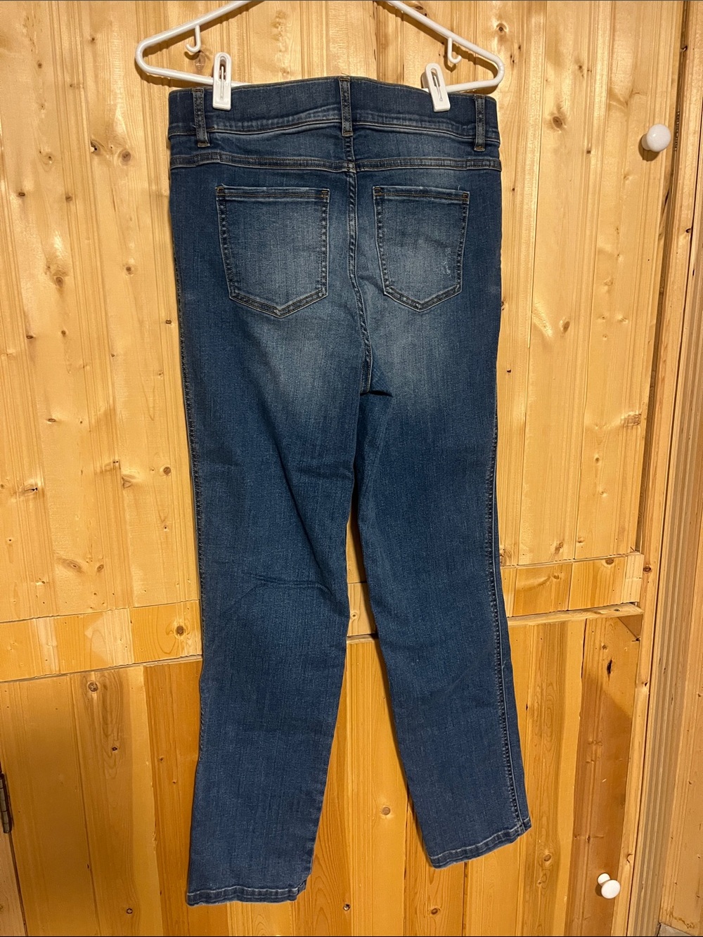 SPANX Women's Straight-Leg Jeans in Medium Wash Blue